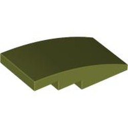 LEGO part 93606 Slope Curved 4 x 2 No Studs in Olive Green