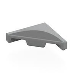 LEGO part 35787pr0012 Tile 45° Cut 2 x 2 with Dark Gray Half Circle Print in Medium Stone Grey/ Light Bluish Gray