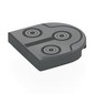 Tile Round 2 x 2 Half Circle with Black/Silver Circles (Snowtrooper Mask) print