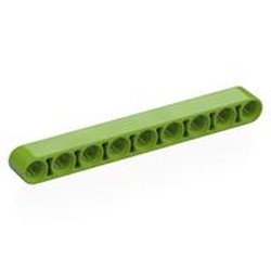 LEGO part 40490 Technic Beam 1 x 9 Thick in Bright Yellowish Green/ Lime