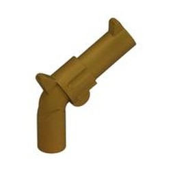 LEGO part 30132 Weapon Gun / Pistol / Revolver Large Barrel, Long Grip in Warm Gold/ Pearl Gold