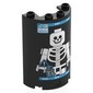 Cylinder Half 2 x 4 x 5 with 1 x 2 cutout with Medical X-Ray Screen, Minifig Skeleton print
