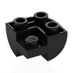 LEGO part 7512 Brick Curved Inverted 2 x 2 x 1, Corner in Black