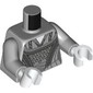 Torso, Dress, Silver/Black Decorations print, Light Bluish Gray Arms, White Hands