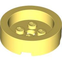 LEGO part 68325 Brick Round 4 x 4 with Recessed Center in Cool Yellow/ Bright Light Yellow
