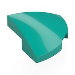 LEGO part 5852 Brick Round Corner, Curved 2 x 2 x 2/3 Quarter Circle in Bright Bluish Green/ Dark Turquoise