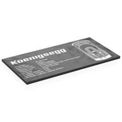 LEGO part 90498pr0012 Tile 8 x 16 with Bottom Tubes with 'Koenigsegg', Stats print in Black
