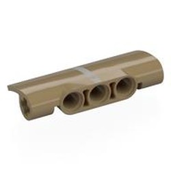LEGO part 7101pr0002 Technic Panel Fairing 2 x 5 x 1 with Silver Stripe print in Sand Yellow/ Dark Tan