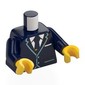 Torso, Pilot Uniform, Sand Green Trim, Dark Blue Tie, White Shirt print, Dark Blue Arms, Yellow Hands