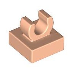 LEGO part 15712 Tile Special 1 x 1 with Clip with Rounded Edges in Light Nougat