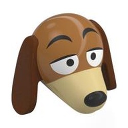 LEGO part 115497pr0001 Animal Head, Dog with Slinky print in Medium Nougat