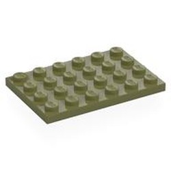 LEGO part 3032 Plate 4 x 6 in Olive Green