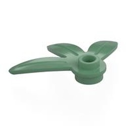 LEGO part 7264 Plant, Round 3 x 3 - 3 Leaves in Sand Green