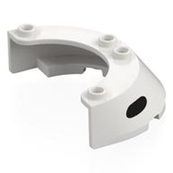 LEGO part 76796pr0003 Windscreen 4 x 6 x 1 Round with Black Ovals / Eyes print in White