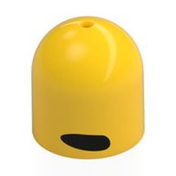 LEGO part 5648pr0001 Helmet Dome, No Stud with Black Ovals / Eyes print in Bright Yellow/ Yellow