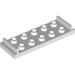 LEGO part 7665 Plate 2 x 6 with 2 x 5 Studs and Door Stops on Top in White