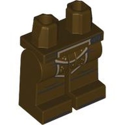 LEGO part 970c07pr0007 Hips and Dark Brown Legs with print in Dark Brown