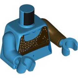 LEGO part 973c04h04pr0003 Torso, Dark Azure Arms and Hands with print in Dark Azure
