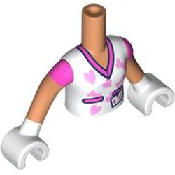 LEGO part 92456c03pr0023 Minidoll Torso Girl with Nougat Arms and Hands with print in Nougat