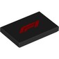 Tile 2 x 3 with Red 'F1' print
