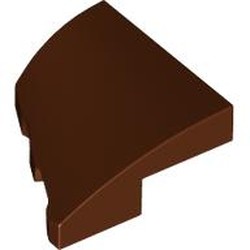 LEGO part 5093 Slope Curved 2 x 2 with Stud Notch Right in Reddish Brown