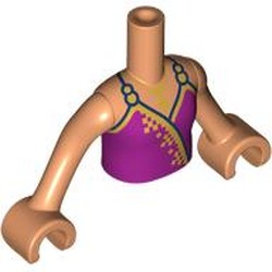 LEGO part 92456c03pr0022 Minidoll Torso Girl with Nougat Arms and Hands with print in Nougat