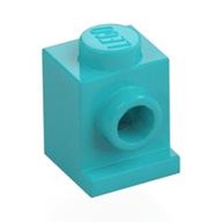 LEGO part 4070 Brick Special 1 x 1 with Headlight in Medium Azure