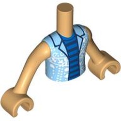LEGO part 11408c07pr0012 Minidoll Torso Boy with Warm Tan Arms and Hands with print in Warm Tan