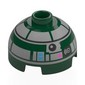 Brick Round 2 x 2 Dome Top, Vented Stud with Light Bluish Grey Astromech Droid Print