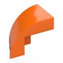 LEGO part 7520 Brick Wedged, Curved 3 x 2 x 1 2/3 with Stud Notch Right in Bright Orange/ Orange