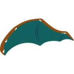 LEGO part 116340 Wing, Right, with Dark Turquoise Inside in Bright Orange/ Orange