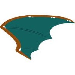 LEGO part 116356 Wing, Left, with Dark Turquoise Inside in Bright Orange/ Orange