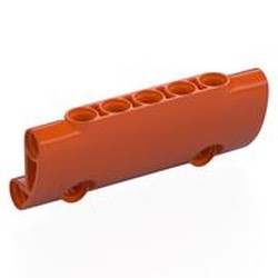 LEGO part 24119 Technic Panel Curved 7 x 3 with 2 Pin Holes through Panel Surface in Reddish Orange
