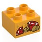 Duplo Brick 2 x 2 with Coins and Red Gems (Jewels) Print