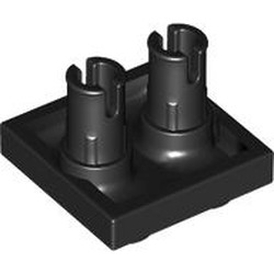 LEGO part 15092 Plate 2 x 2 with 2 Pins in Black
