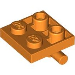 LEGO part 5066 Plate Special 2 x 2 with Horizontal T-Bar Underneath in Bright Orange/ Orange