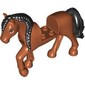 Animal, Horse with Raised Leg, Black Braided Mane and Tail print