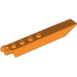 LEGO part 14137 Hinge Plate 1 x 8 Locking with Angled Side Extensions, Squared Plate Underside, 7 Teeth in Bright Orange/ Orange