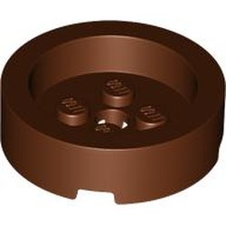 LEGO part 68325 Brick Round 4 x 4 with Recessed Center in Reddish Brown