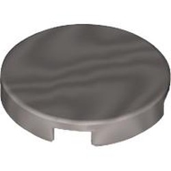 LEGO part 14769 Tile Round 2 x 2 with Bottom Stud Holder in Silver Metallic/ Flat Silver