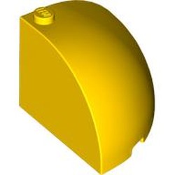 LEGO part 49612 Brick Round Corner 4 x 4 x 3 Quarter Dome Top in Bright Yellow/ Yellow