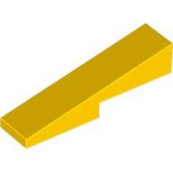 LEGO part 5654 Slope 1 x 4 with 1 x 2 Cutout in Bright Yellow/ Yellow