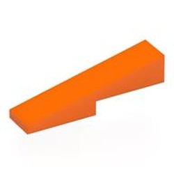 LEGO part 5654 Brick Sloped 1 x 4 with 1 x 2 Cutout in Bright Orange/ Orange