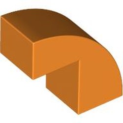 LEGO part 5907 Brick Curved 1 x 2 x 1 2/3 with 1 Cutout in Bright Orange/ Orange
