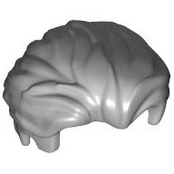 LEGO part 25972 Hair Swept Back with Slight Widow's Peak and Short Side Burns [Plain] in Medium Stone Grey/ Light Bluish Gray