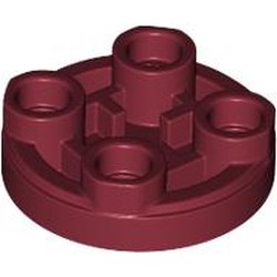 LEGO part 3567 Tile Special Round 2 x 2 Inverted in Dark Red