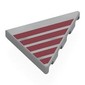Tile 45° Cut 4 x 4 (Triangle) with Dark Red Stripes print