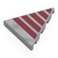 Tile 45° Cut 4 x 4 (Triangle) with Dark Red Stripes print