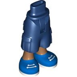 LEGO part 2268c01pr0003 Minidoll Hips and Cargo Pants with print in Earth Blue/ Dark Blue