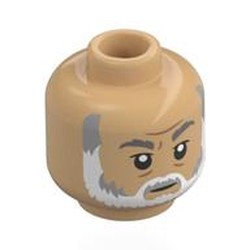 LEGO part 28621pr0149 Minifig Head with print in Warm Tan